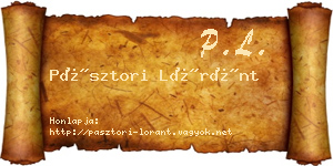 Pásztori Lóránt névjegykártya