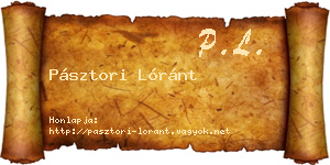 Pásztori Lóránt névjegykártya