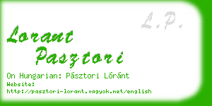 lorant pasztori business card